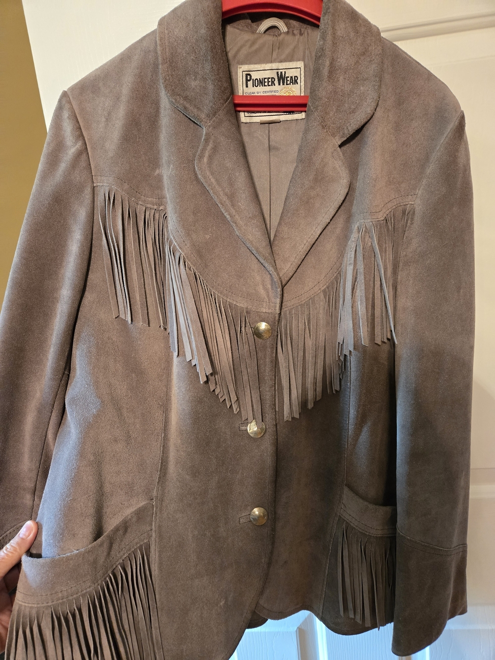 PIONEER Gray Suede Fringe Western Jacket